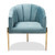 Clarisse Glam And Luxe Light Blue Velvet Fabric Upholstered Gold Finished Accent Chair TSF-DC6623-Light Blue/Gold-CC
