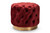 Valeria Glam Burgundy Red Velvet Fabric Upholstered Gold-Finished Button Tufted Ottoman TSFOT030-Burgundy/Gold-Otto