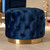 Valeria Glam Royal Blue Velvet Fabric Upholstered Gold-Finished Button Tufted Ottoman TSFOT030-Dark Royal Blue/Gold-Otto