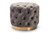 Valeria Glam Gray Velvet Fabric Upholstered Gold-Finished Button Tufted Ottoman TSFOT030-Slate Grey/Gold-Otto