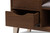 Walnut Wood 3-Drawer Shoe Storage Grey Upholstered Bench