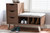 Walnut Wood 3-Drawer Shoe Storage Grey Upholstered Bench