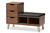 Arielle 3-Drawer Shoe Padded Leatherette Seating Bench B-001-Walnut