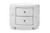 Davina Hollywood Oval 2-Drawer Leather Nightstand BBT3119-White NS