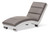 Percy Grey Fabric And White Faux Leather Chaise Lounge BBT5194-Grey/White