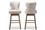 Gradisca Modern and Contemporary Brown Wood Finishing and Light Beige Fabric Button-Tufted Upholstered 2-Piece Swivel Barstool Set BBT5246B-BS-Light Beige-6086-1