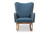 Blue Fabric Upholstered Natural Finished Rocking Chair BBT5305-Blue-RC