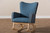 Blue Fabric Upholstered Natural Finished Rocking Chair BBT5305-Blue-RC