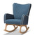 Blue Fabric Upholstered Natural Finished Rocking Chair BBT5305-Blue-RC
