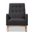 Dark Grey Fabric Upholstered Whitewash Wood Rocking Chair