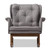 Grey Fabric Upholstered Walnut-Finished Rocking Chair BBT5309-Grey-RC