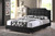 Carlotta Black Bed with Upholstered Headboard - King BBT6376-Black-King