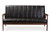 Nikko Style Black Faux Leather Wooden Sofa BBT8011A2-Black Sofa