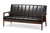 Nikko Style Black Faux Leather Wooden Sofa BBT8011A2-Black Sofa