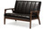 Nikko Brown Faux Leather Wooden Loveseat BBT8011A2-Brown Loveseat