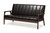 Nikko Style Brown Faux Leather Wooden Sofa BBT8011A2-Brown Sofa