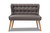 Melody And Natural Wood 2 - Seater Settee Bench BBT8026-LS-Grey-XD45