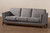 Grey Fabric Upholstered Walnut Wood 3-Seater Sofa BBT8037-Grey-SF