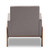 Grey Fabric Upholstered Walnut Wood Lounge Chair BBT8042-Grey-CC