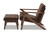 Bianca Leather Lounge Chair/Ottoman Bianca-Dark Brown/Walnut Brown-2PC-Set