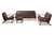 Bianca Faux Leather 4-Piece Sofa Set Bianca-Dark Brown/Walnut Brown-4PC-Set