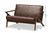 Bianca Distressed Faux Leather Loveseat Bianca-Dark Brown/Walnut Brown-LS