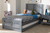 Grey-Finished Wood Twin Platform Bed With Trundle