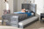 Grey-Finished Wood Twin Platform Bed With Trundle