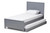 Best Baxton Studio Grey-Finished Wood Twin Platform Bed With Trundle
