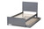 Best Baxton Studio Grey-Finished Wood Twin Platform Bed With Trundle
