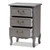 Country Cottage Grey Finished Wood 3-Drawer Nightstand JY18A028-Grey-NS