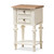 Marquetterie 2-Drawer Distressed White 2-Tone Nightstand PRL8VM(AR)/M B