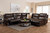 Brown Faux Leather Upholstered 6-Piece Sectional Recliner Sofa