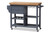 Sunderland Coastal And Farmhouse Grey Wood Kitchen Cart RT515-OCC