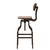 Wood And Rust-Finished Steel Adjustable Swivel Bar Stool