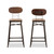 Bamboo And Rust-Finished Steel Stackable Bar Stool Set (Set of 2) T-5846-Rust-BS