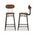 Bamboo And Rust-Finished Steel Stackable Bar Stool Set (Set of 2) T-5846-Rust-BS