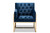 Navy Velvet Fabric Upholstered Lounge Chair TSF7719-Navy Blue/Gold-CC
