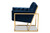 Navy Velvet Fabric Upholstered Lounge Chair TSF7719-Navy Blue/Gold-CC