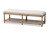 Celeste Oak Beige Linen Upholstered Ottoman Bench TSF-9336-Beige-Bench