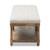 Celeste Oak Beige Linen Upholstered Ottoman Bench TSF-9336-Beige-Bench