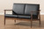 Venza Walnut Wood Black Faux Leather Loveseat Venza-Black/Walnut Brown-LS