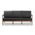 Venza Walnut & Black Faux Leather Sofa Venza-Black/Walnut Brown-SF