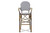 Best Baxton Studio Indoor And Outdoor Grey And White Bamboo Bistro Bar Stool
