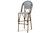 Indoor And Outdoor White And Blue Bamboo Bistro Bar Stool