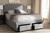Grey Fabric Upholstered Queen Storage Bed WA8024-Gray-Queen