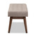 Elia Fabric Button-Tufted Bench WM1622-BE-Light Grey/Walnut