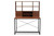 Brown Wood And Metal 2-In-1 Bookcase Writing Desk WS12202-Coffee/Black