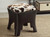 Sally Cow-Print Patterned Fabric Faux Leather Accent Stool WS-B1212-Brown
