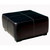 Black Full Leather Square Ottoman Footstool Y-052-023-black